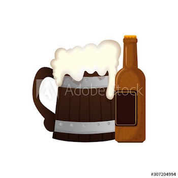 Beer bottle and mug design
