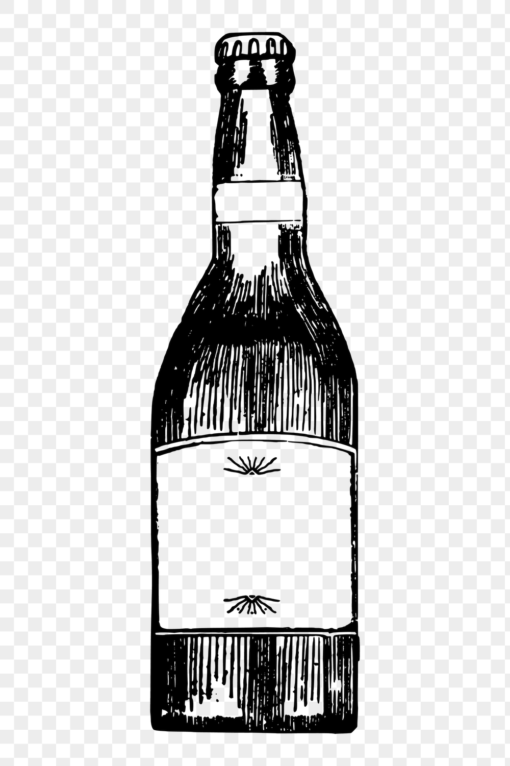 Beer bottle png sticker, vintage | Free PNG - rawpixel