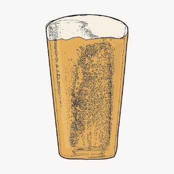 Beer glass clipart, vintage beverage | Free Vector - rawpixel