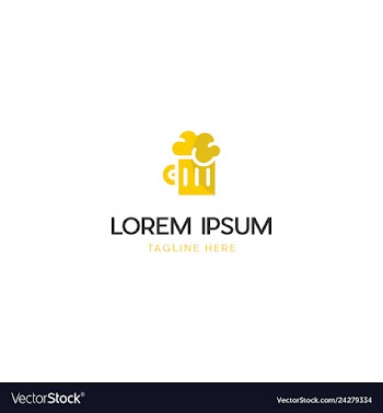 Beer glass drink creative business logo vector image