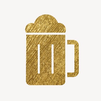 Beer glass gold icon, glittery | Free Icons - rawpixel