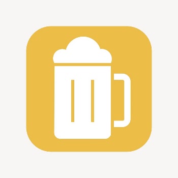 Beer glass icon, flat square | Free Icons - rawpixel