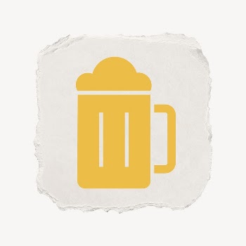 Beer glass icon, ripped paper | Free PSD - rawpixel