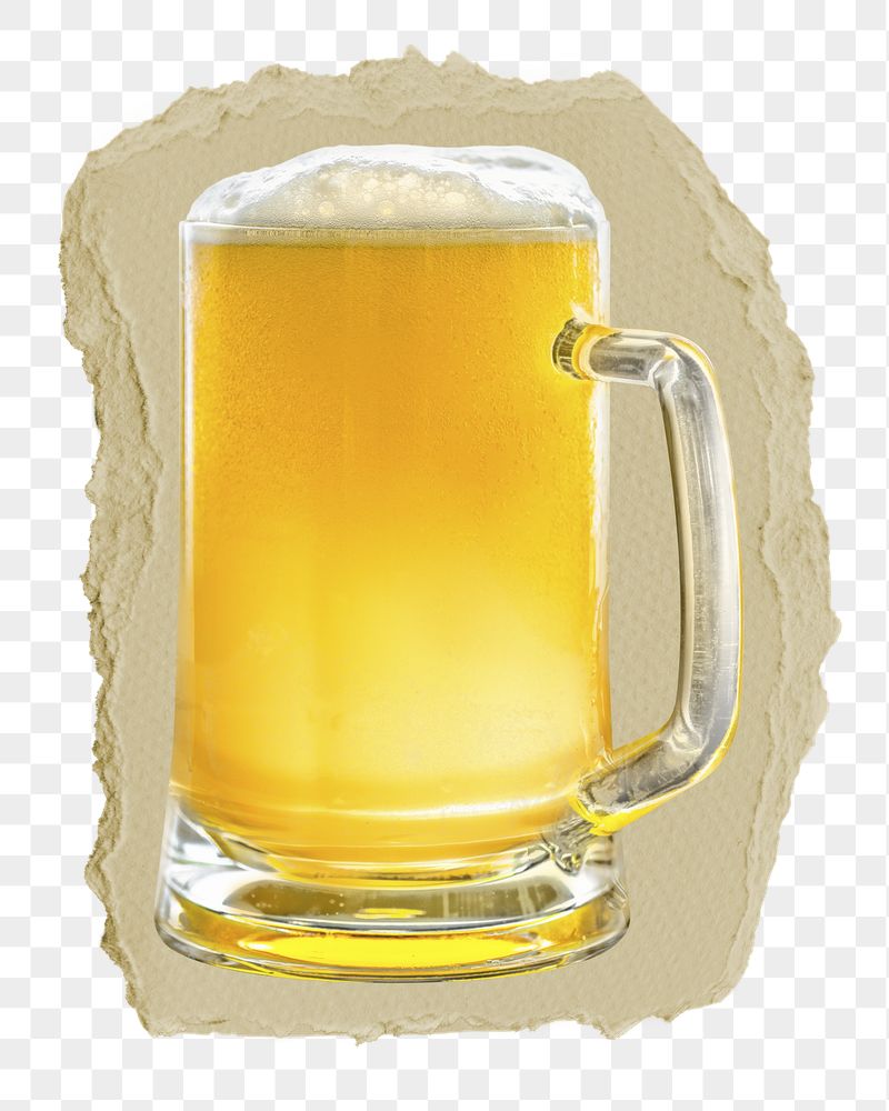 Beer glass png ripped paper | Free PNG - rawpixel