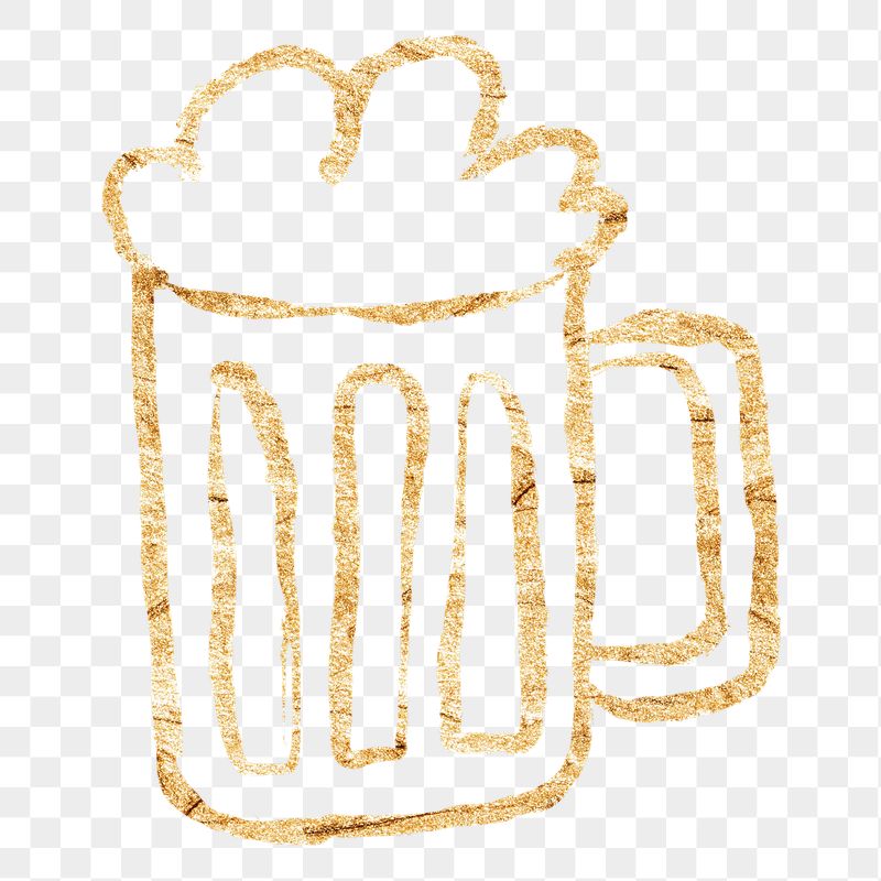 Beer glass png sticker, gold | Free PNG Illustration - rawpixel