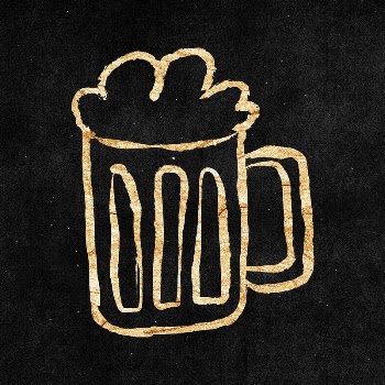 Beer glass sticker, gold aesthetic | Free PSD Illustration - rawpixel