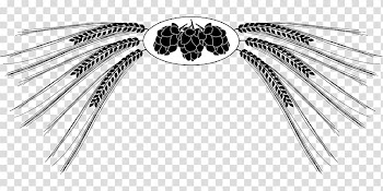 Beer Hops Barley , Black and white wheat transparent background PNG clipart