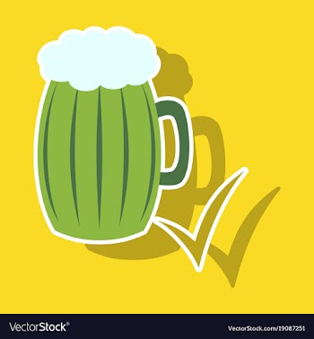 Beer in glass cup refreshing drink with white vector image