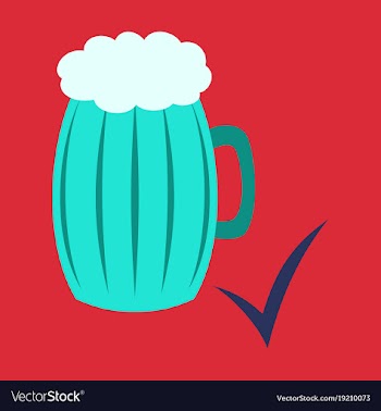 Beer in glass cup refreshing drink with white vector image
