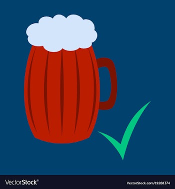 Beer in glass cup refreshing drink with white vector image