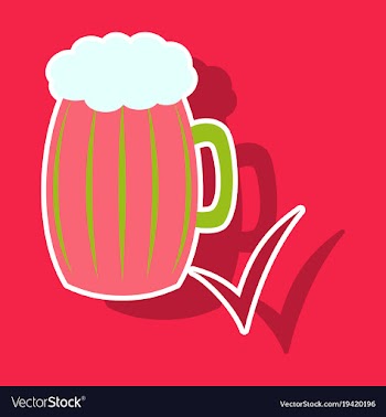 Beer in glass cup refreshing drink with white vector image