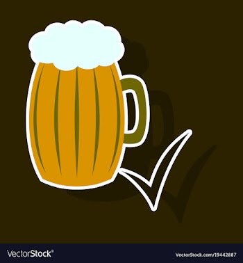 Beer in glass cup refreshing drink with white vector image