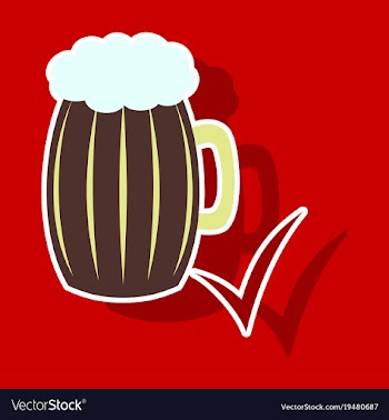 Beer in glass cup refreshing drink with white vector image