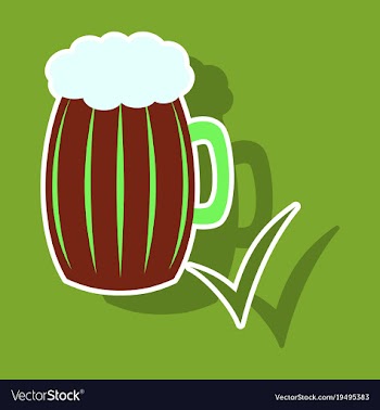 Beer in glass cup refreshing drink with white vector image
