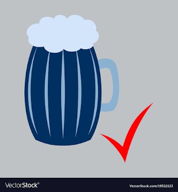 Beer in glass cup refreshing drink with white vector image