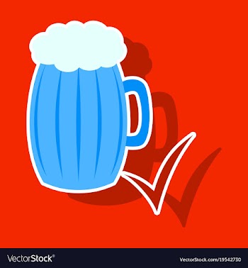 Beer in glass cup refreshing drink with white vector image