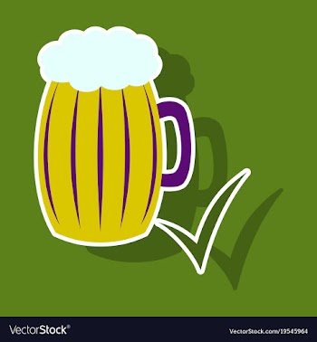 Beer in glass cup refreshing drink with white vector image