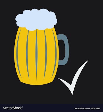 Beer in glass cup refreshing drink with white vector image