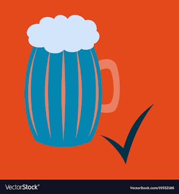 Beer in glass cup refreshing drink with white vector image