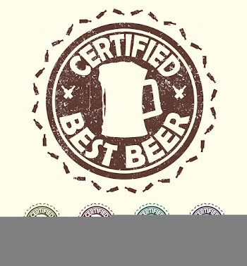 Beer label stamp with text certified best beer vector image