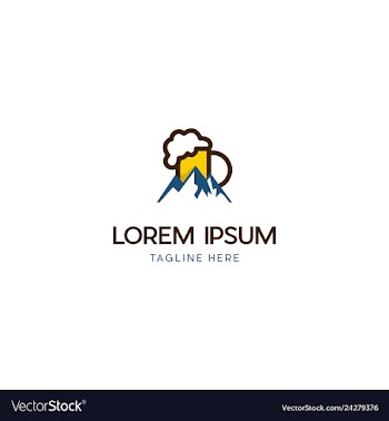 Beer mountain of drink creative logo design vector image