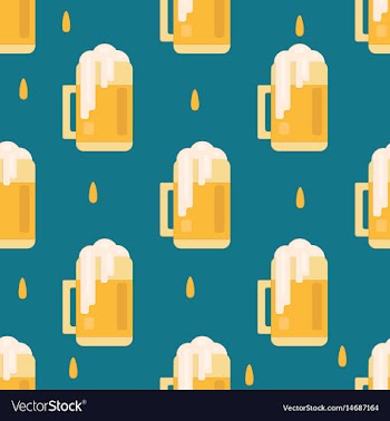 Beer mug pattern in flat style vector image