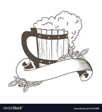 Beer mug with vintage ribbon free vector image