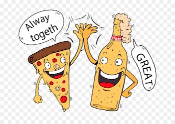 Beer Pizza Fast food T-shirt - Cartoon beer pizza 