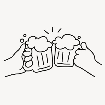 Beers cheering doodle clipart, celebration | Free PSD Illustration - rawpixel