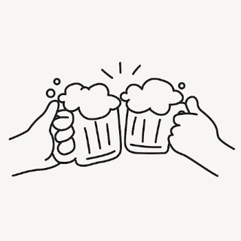 Beers cheering doodle sticker, celebration | Free Vector Illustration - rawpixel