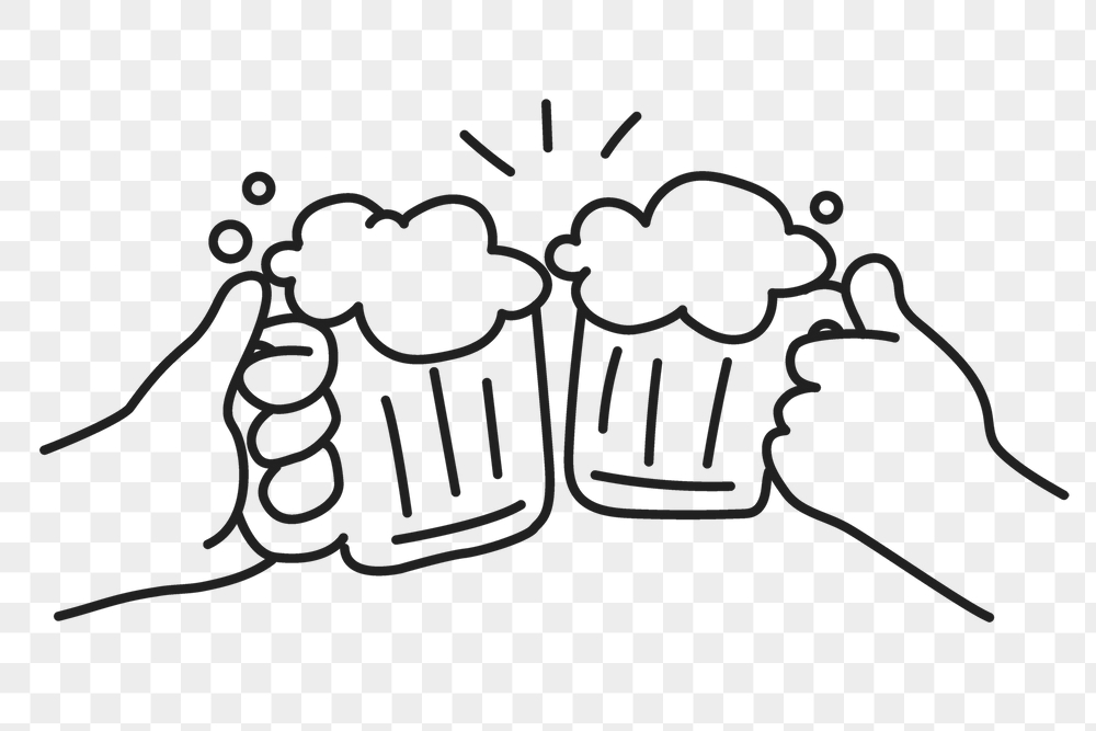 Beers cheering png sticker, celebration | Free PNG Illustration - rawpixel