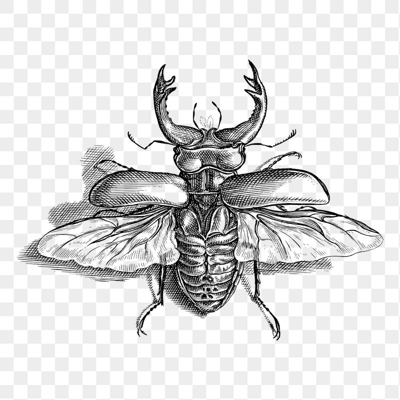 Beetle png sticker, vintage illustration, | Free PNG - rawpixel