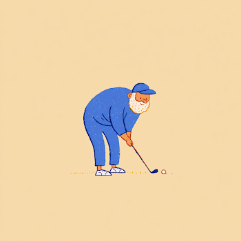 Beginner Golfer in Action