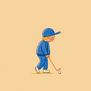 Beginner Golfer in Action