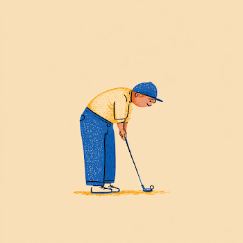 Beginner Golfer Practicing Chips