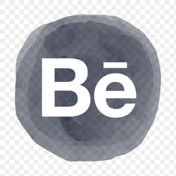 Behance app icon png with a watercolor… | Free stock illustration | High Resolution graphic