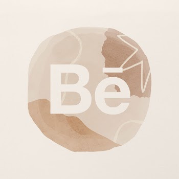 Behance app icon psd with a watercolor… | Free stock illustration | High Resolution graphic