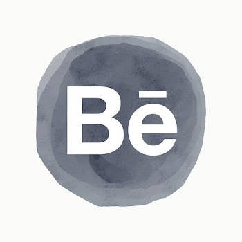 Behance app icon vector with a watercolor… | Free stock illustration | High Resolution graphic