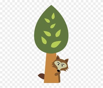 Behind The Tree Clipart - Little Red Riding Hood Trees Clipart