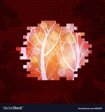 Behind wall vector image