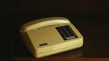Beige and Black Corded Home Phone