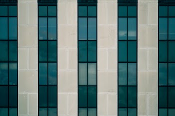 Beige and Blue Tiled Surface