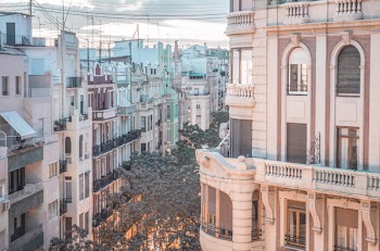 Beige and White Concrete Buildings Photography