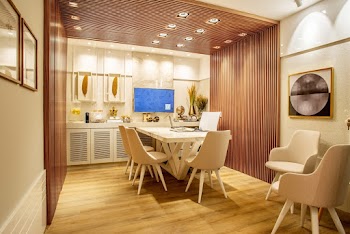 Beige and White Dining Set