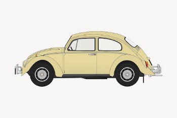 Beige classic car collage element, | Free PSD - rawpixel