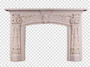 , beige fireplace frame transparent background PNG clipart