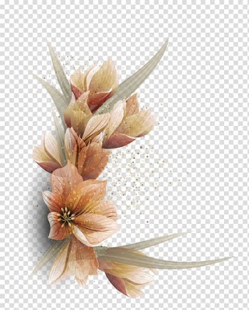 Beige flowers illustration, Floral design Flower Euclidean , Flowers transparent background PNG clipart