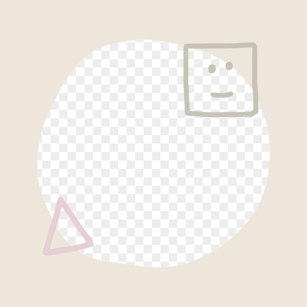 Beige frame png, round collage | Free PNG - rawpixel