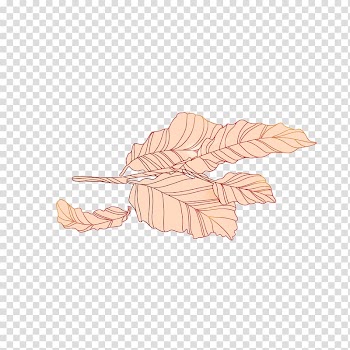 Beige leaf illustration, Tree Finger Pattern, Leaves transparent background PNG clipart