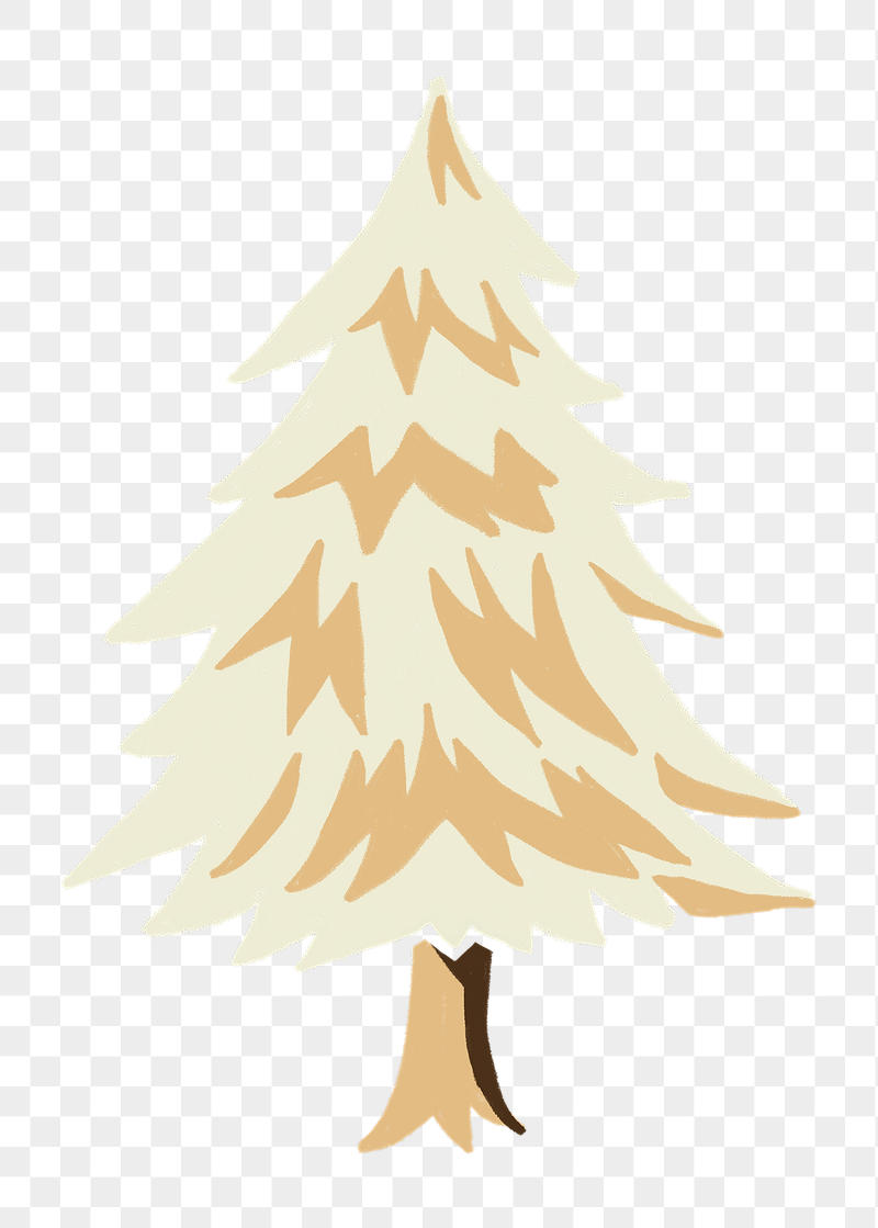 Beige pine tree png sticker, | Free PNG Illustration - rawpixel